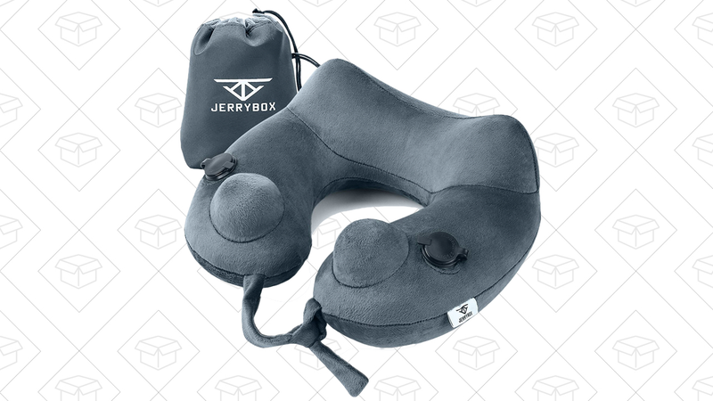 Jerrybox Inflatable Neck Pillow, $12 with code L7QNJKJI